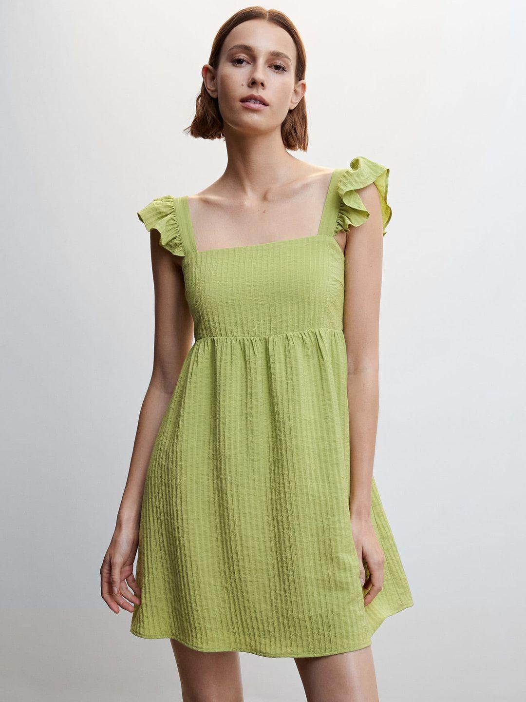 mango-cut-out-detail-ruffle-sustainable-a-line-dress