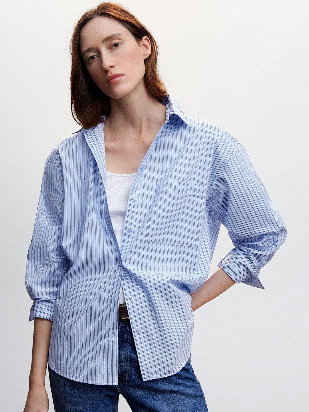 mango-women-cotton-striped-oversized-shirt