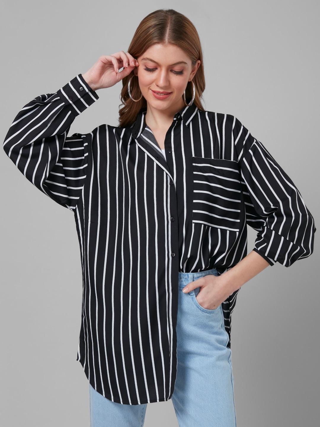 style-quotient-striped-printed-oversized-casual-shirt