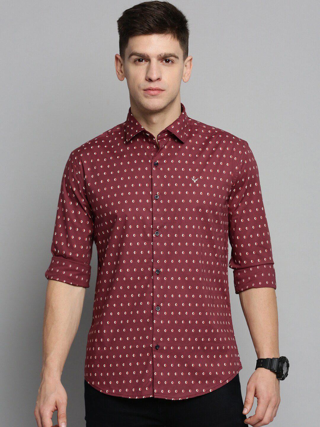 showoff-men-maroon-comfort-printed-casual-cotton-shirt