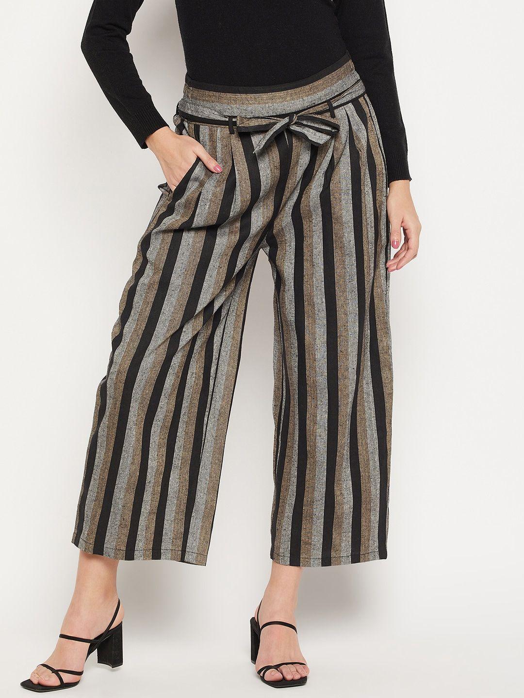 bitterlime-women-striped-relaxed-flared-wrinkle-free-pleated-cotton-culottes