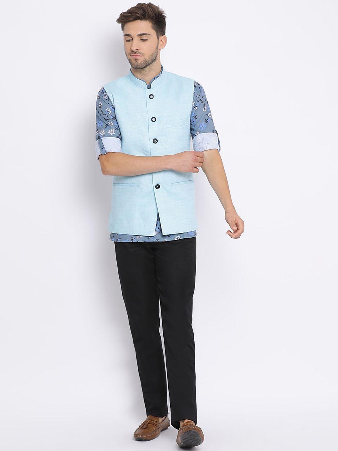 hangup-men-floral-printed-linen-kurta-set-with-nehru-jacket