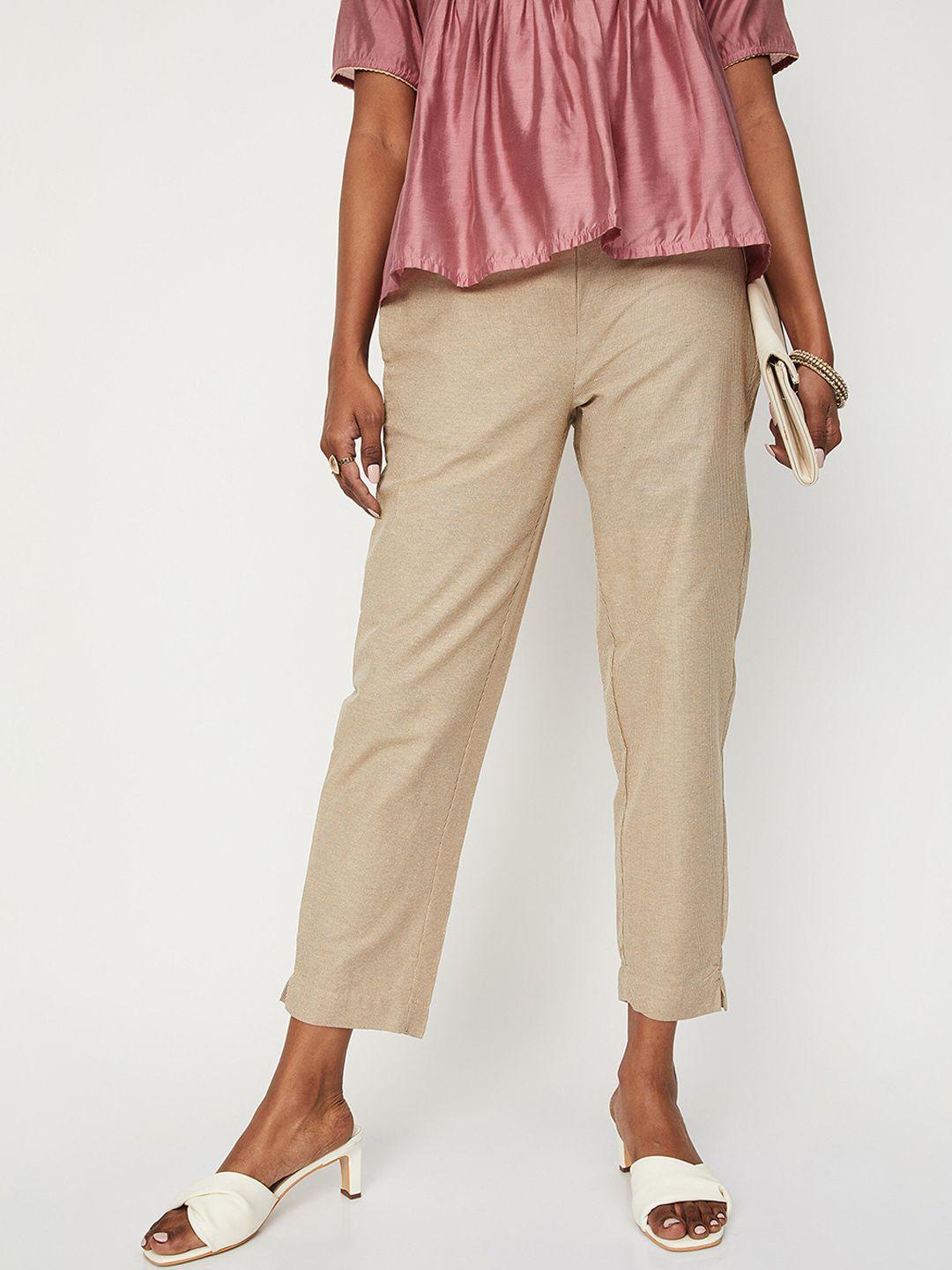 max-women-cotton-mid-rise-trousers
