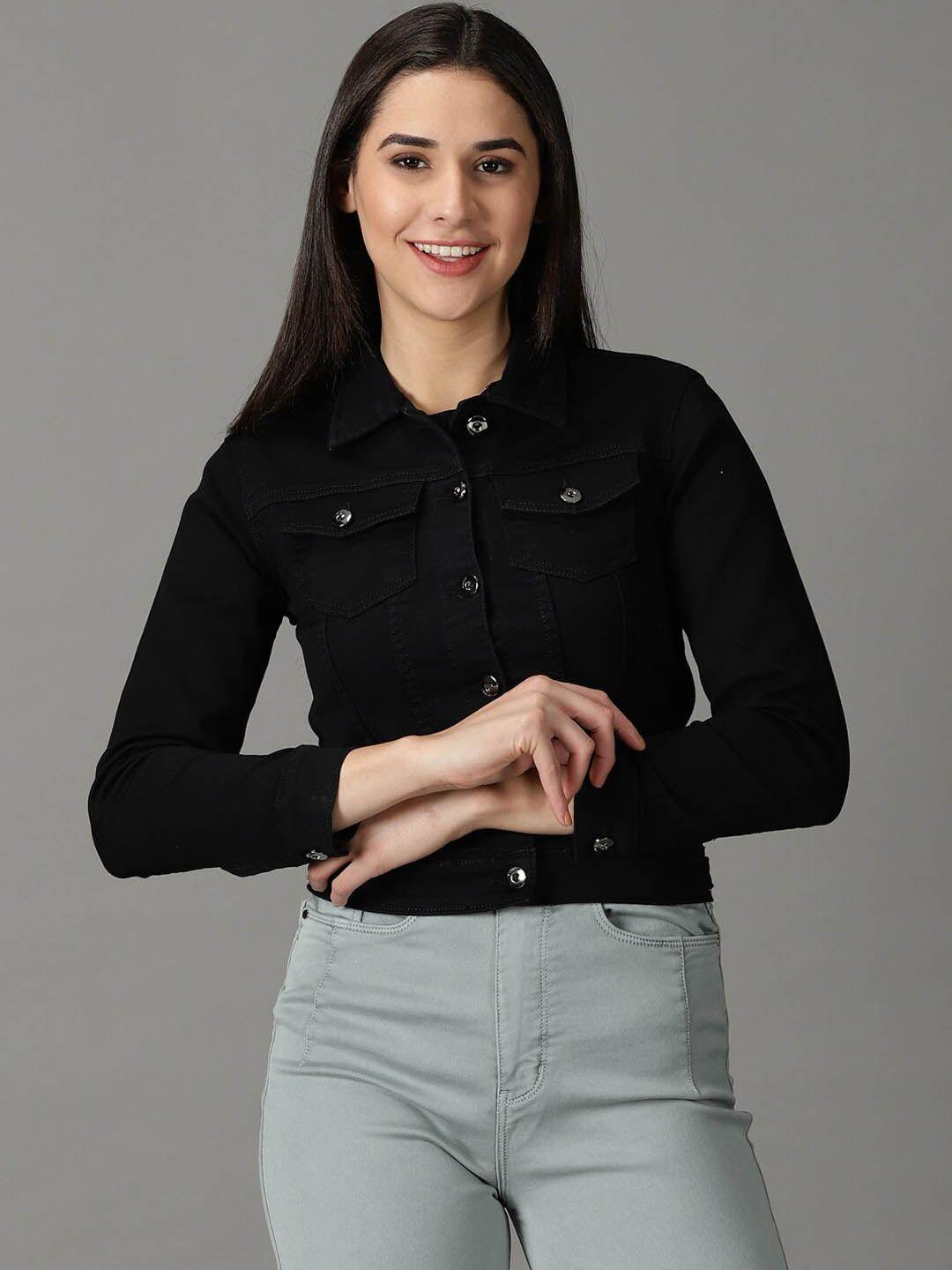 showoff-women-spread-collar-cotton-long-sleeves-denim-jacket