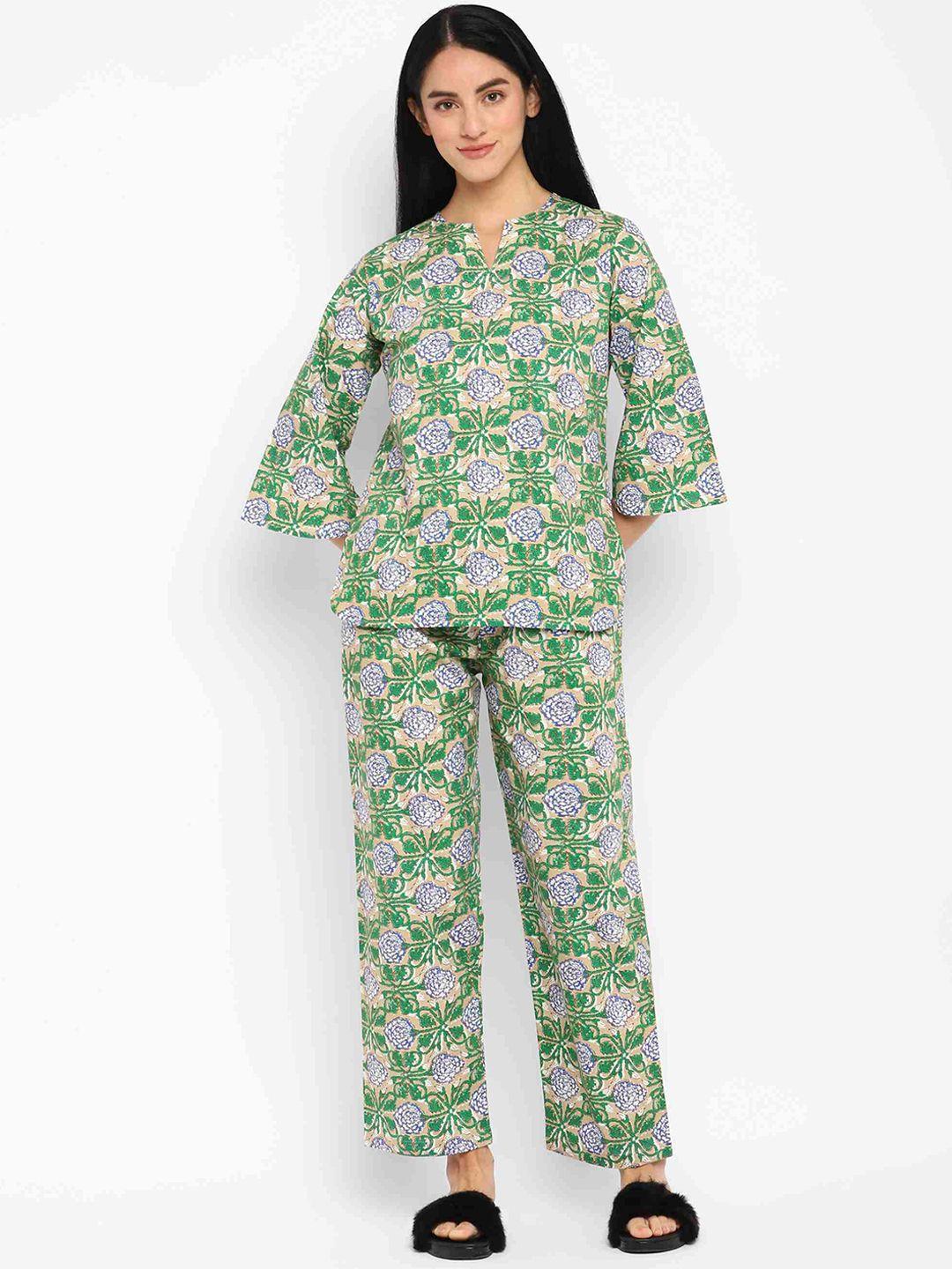 shopbloom-women-2-pieces-ethnic-motifs-printed-pure-cotton-night-suit