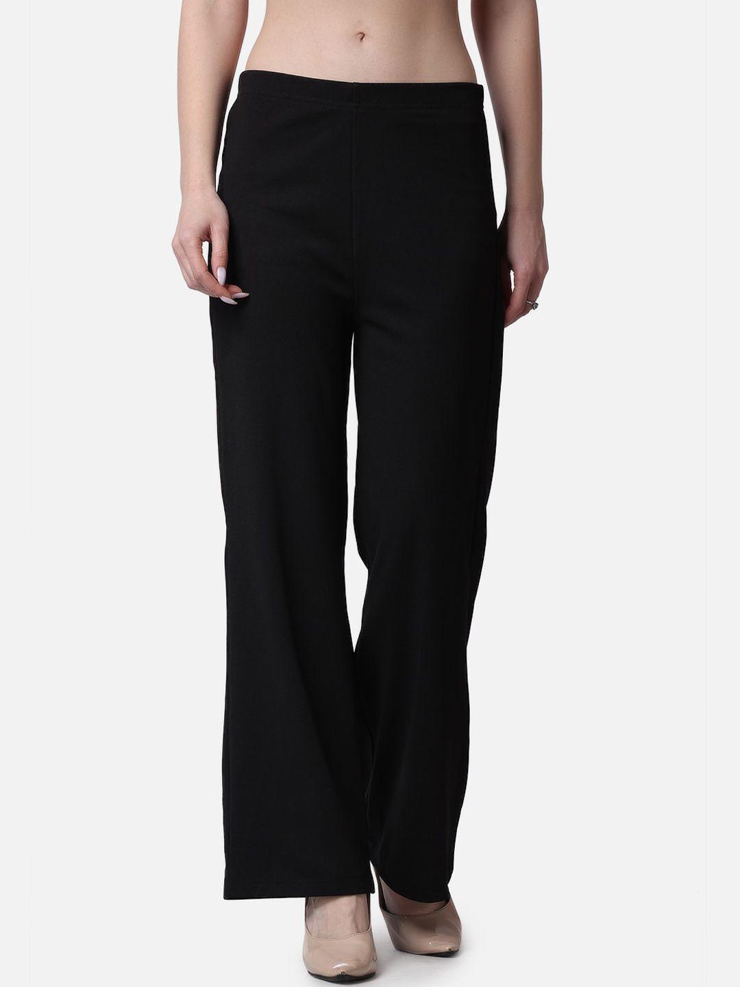 popwings-women-relaxed-flared-high-rise-easy-wash-trousers