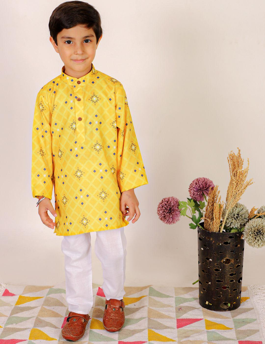 superminis-boys-printed-pure-cotton-kurta-with-pyjamas