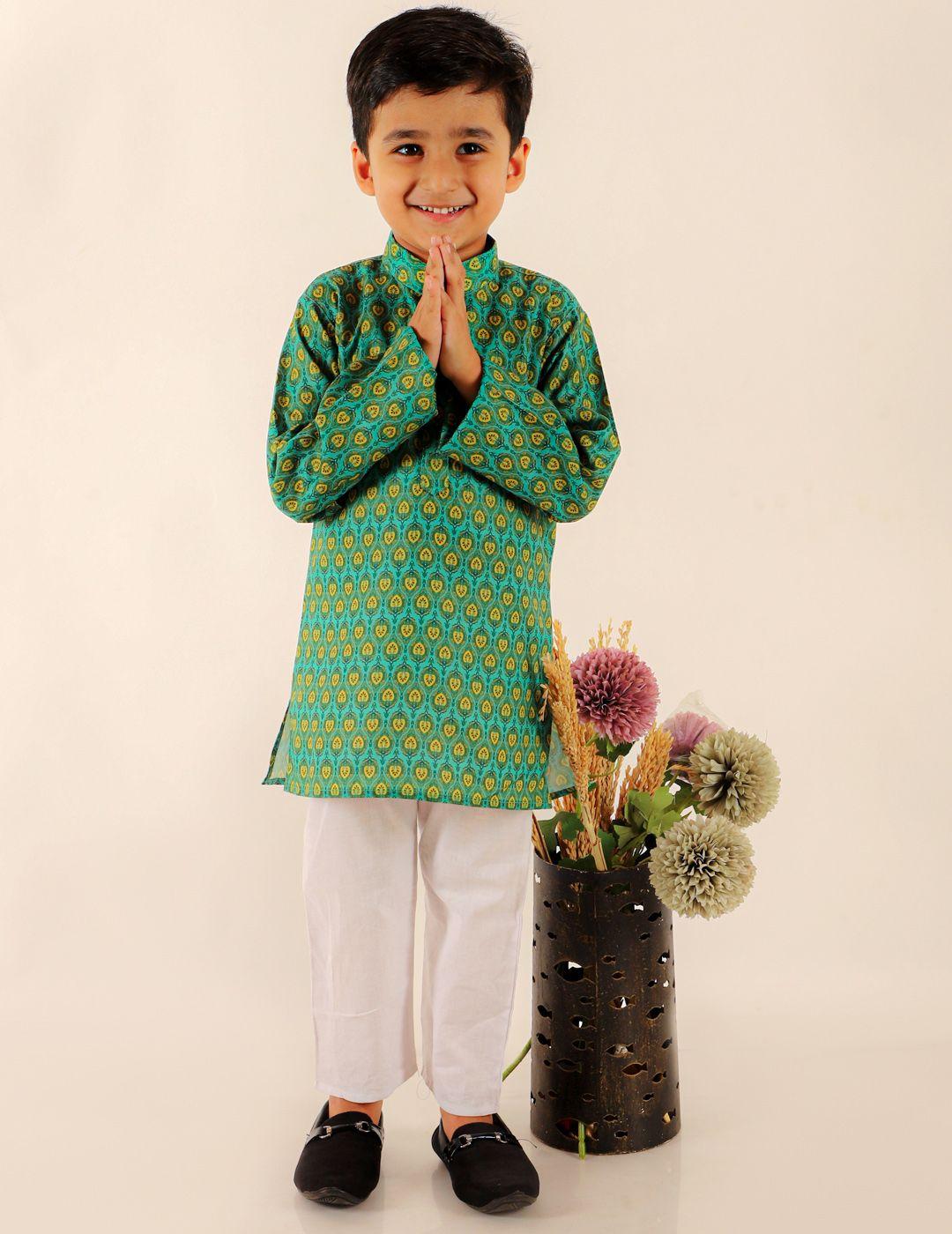 superminis-boys-ethnic-motifs-printed-pure-cotton-kurta-with-pyjamas