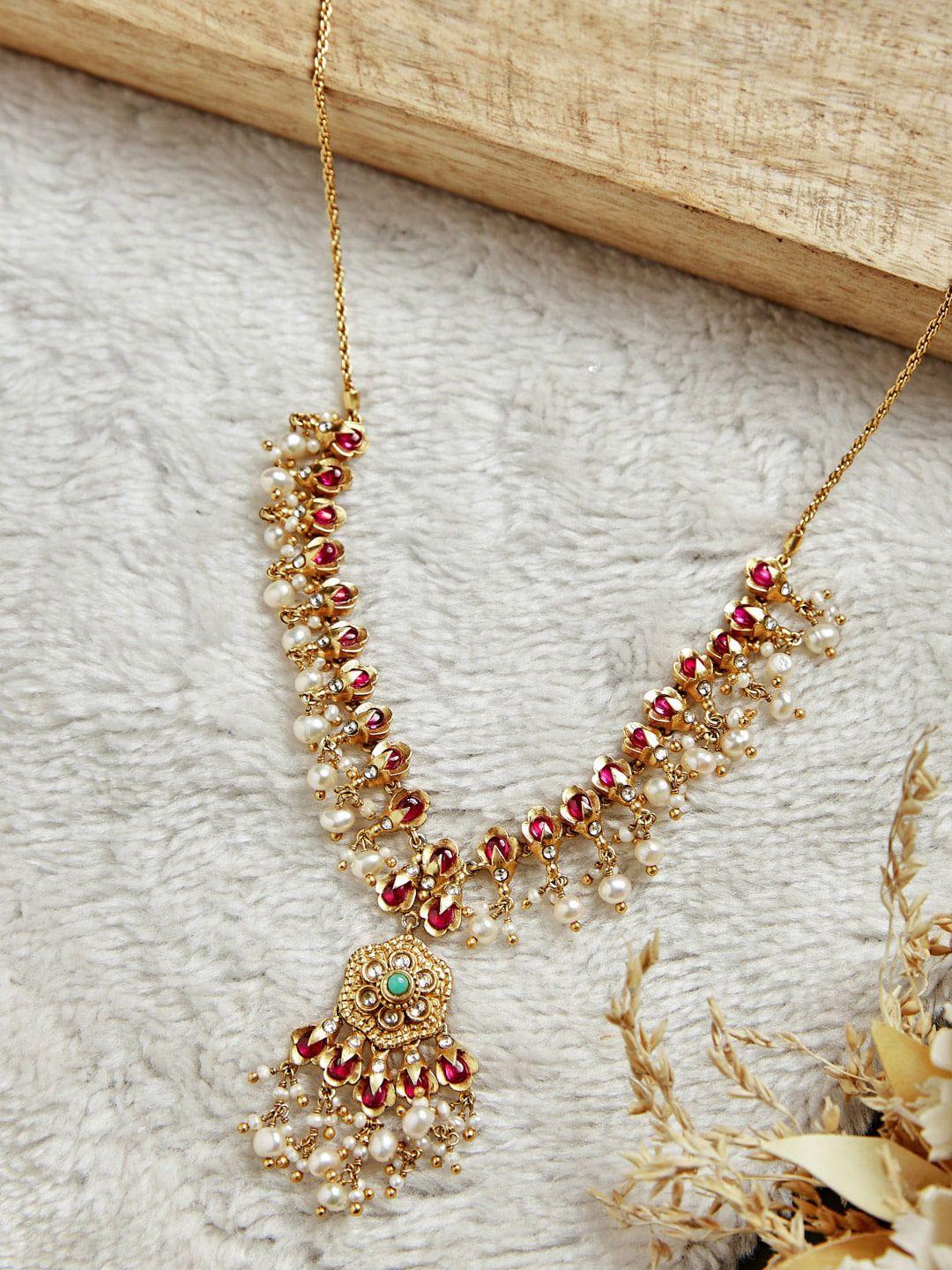 fabindia-gold-plated-pearls-silver-necklace