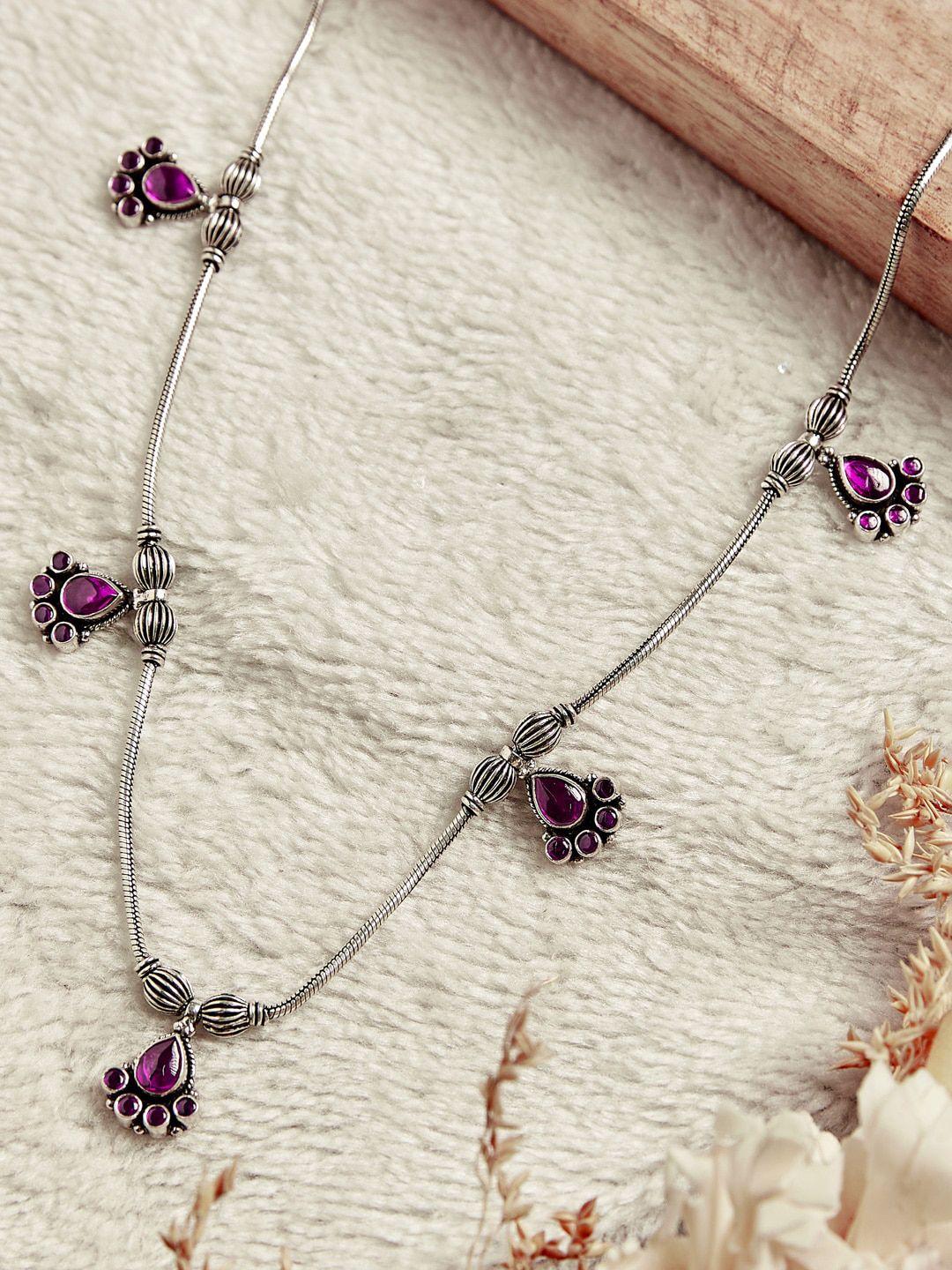 fabindia-silver-plated-stone-studded-necklace