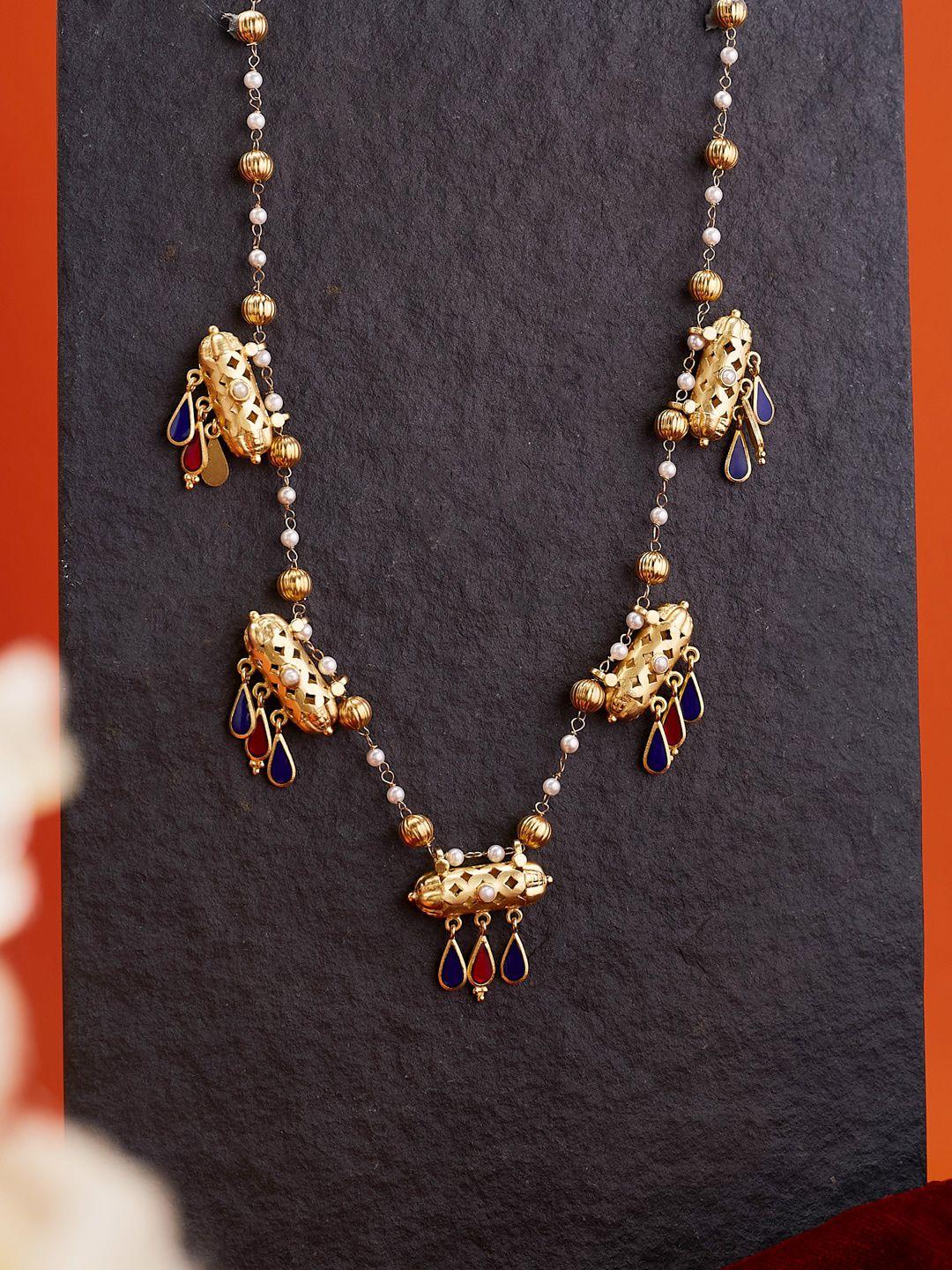 fabindia-gold-plated-stone-studded-&-beaded-necklace