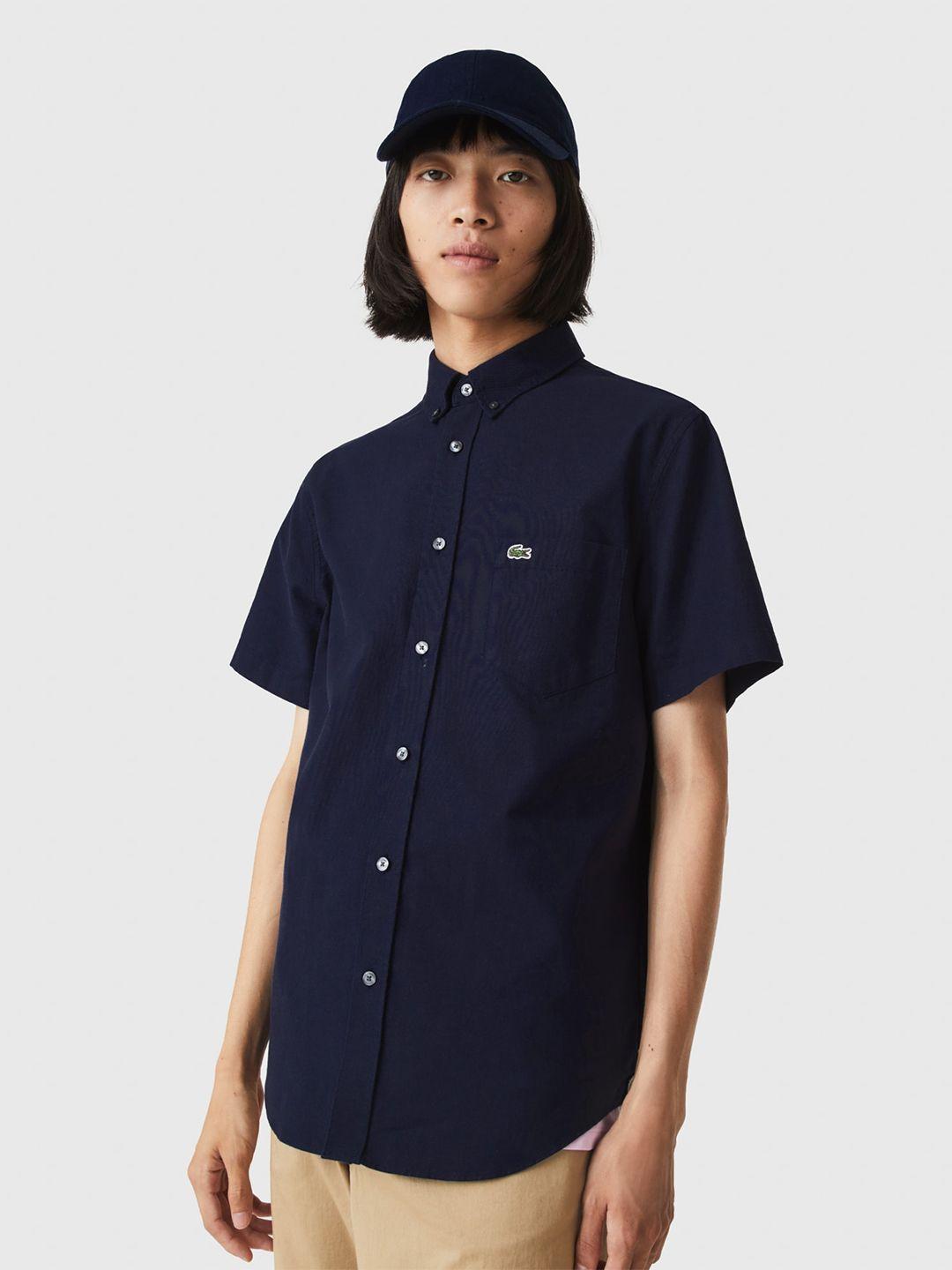 lacoste-modern-button-down-collar-pure-cotton-casual-shirt