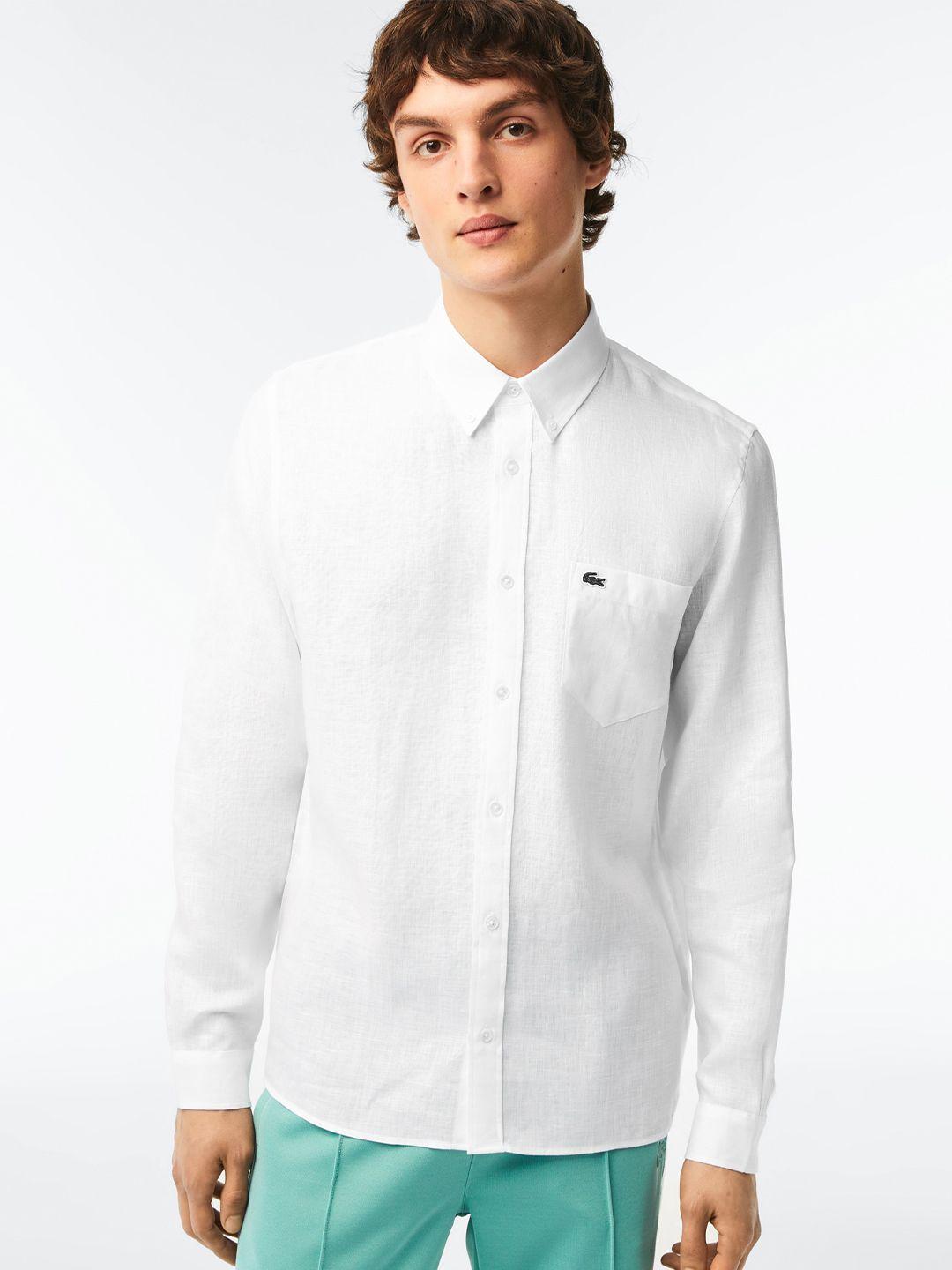lacoste-spread-collar-linen-casual-shirt