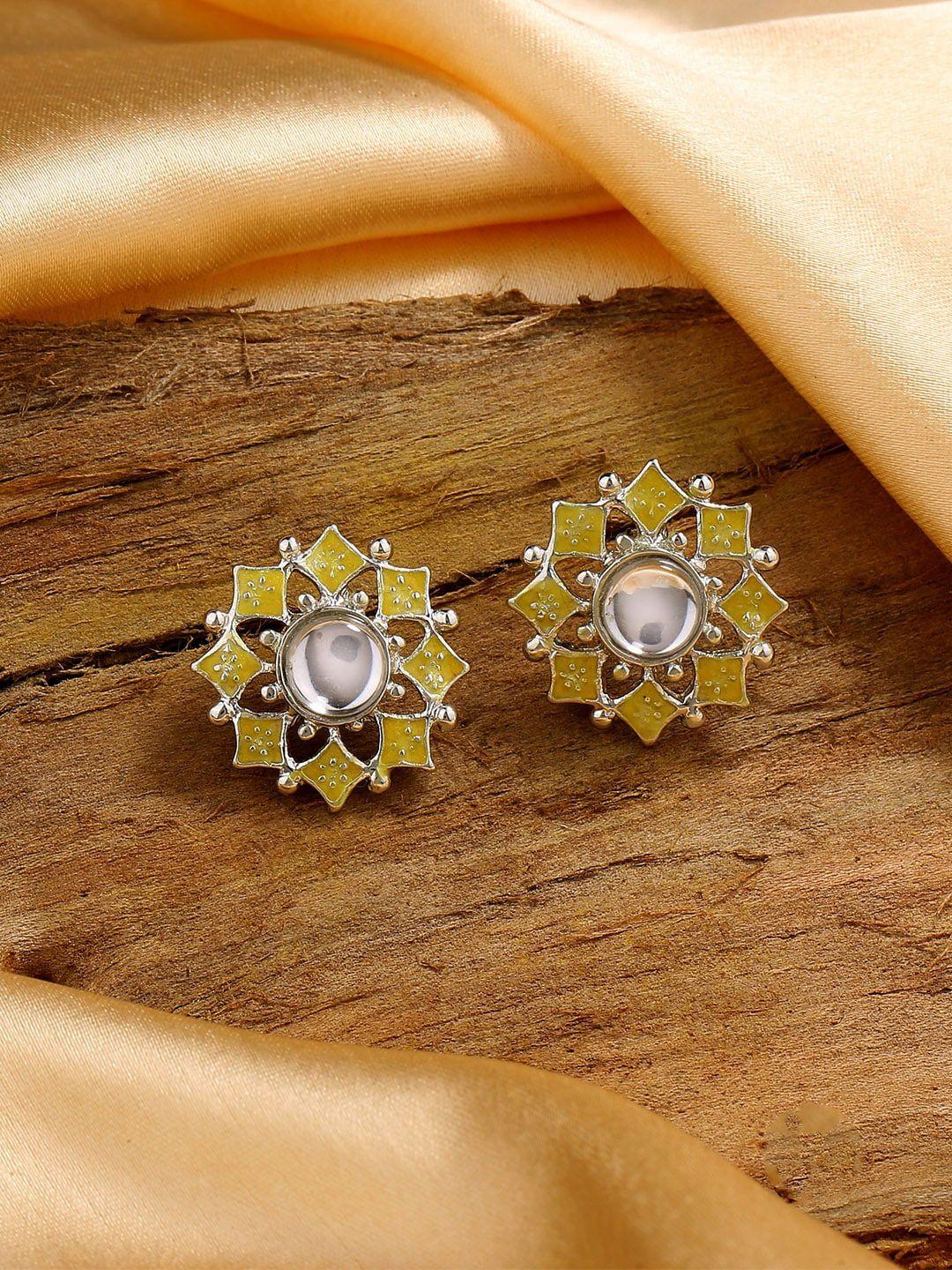 estele-rhodium-plated-floral-studs-earrings