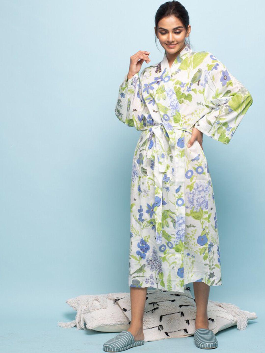 sanskrutihomes-women-floral-printed-cotton-cover-up-robe-with-a-belt
