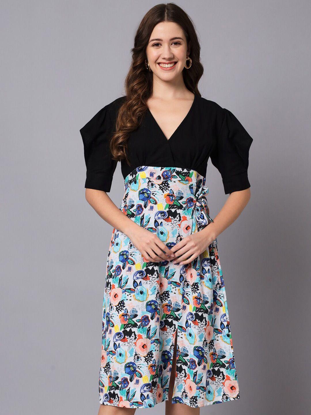 the-dry-state-black-floral-a-line-midi-dress