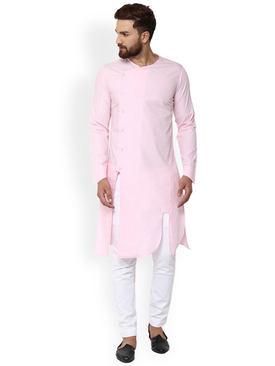 see-designs-men-pink-solid-straight-kurta