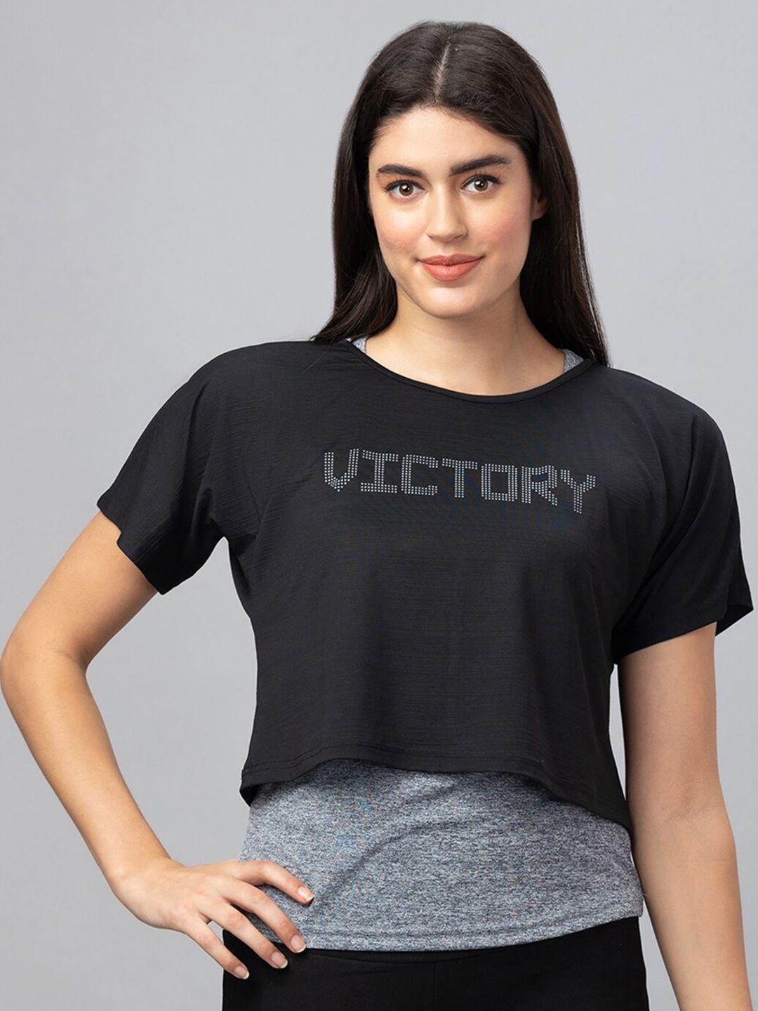 globus-typography-printed-extended-sleeves-boxy-crop-pure-cotton-t-shirt