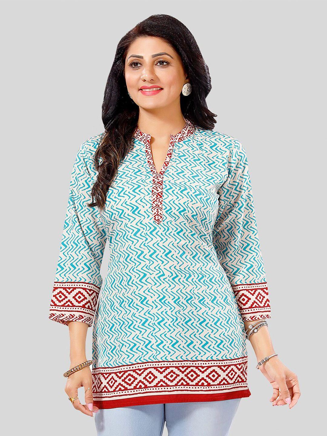 saree-swarg-quirky-printed-mandarin-collar-kurti