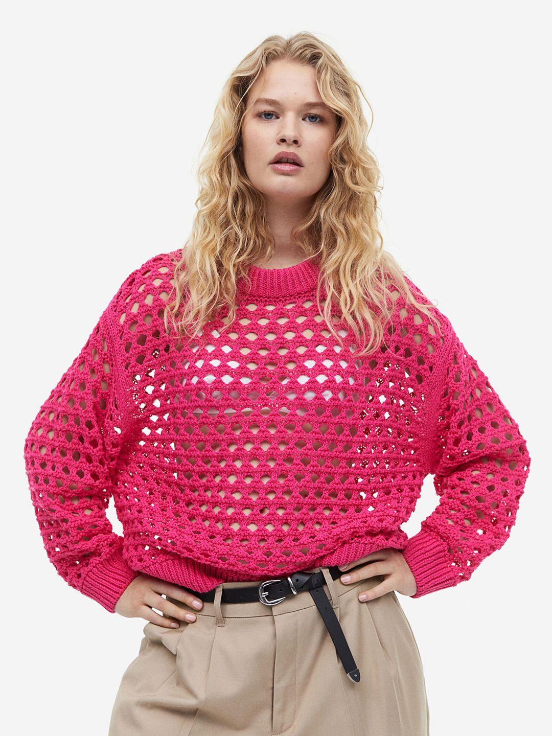 h&m-women-oversized-pointelle-knit-jumper