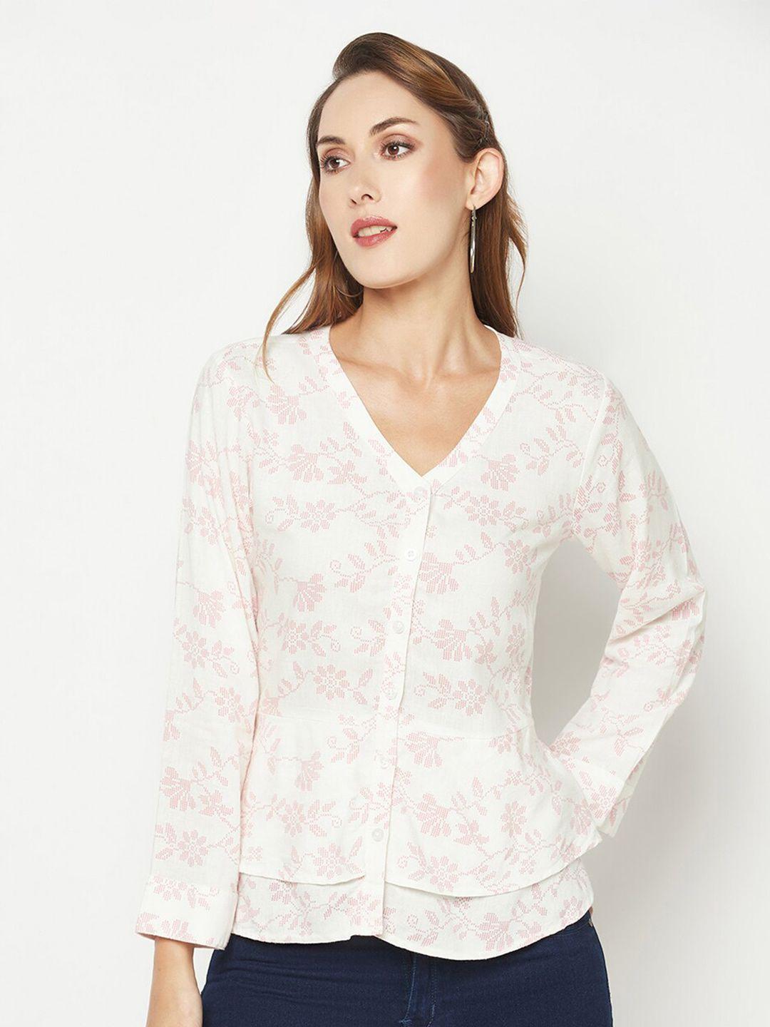 crimsoune-club-floral-printed-shirt-style-top