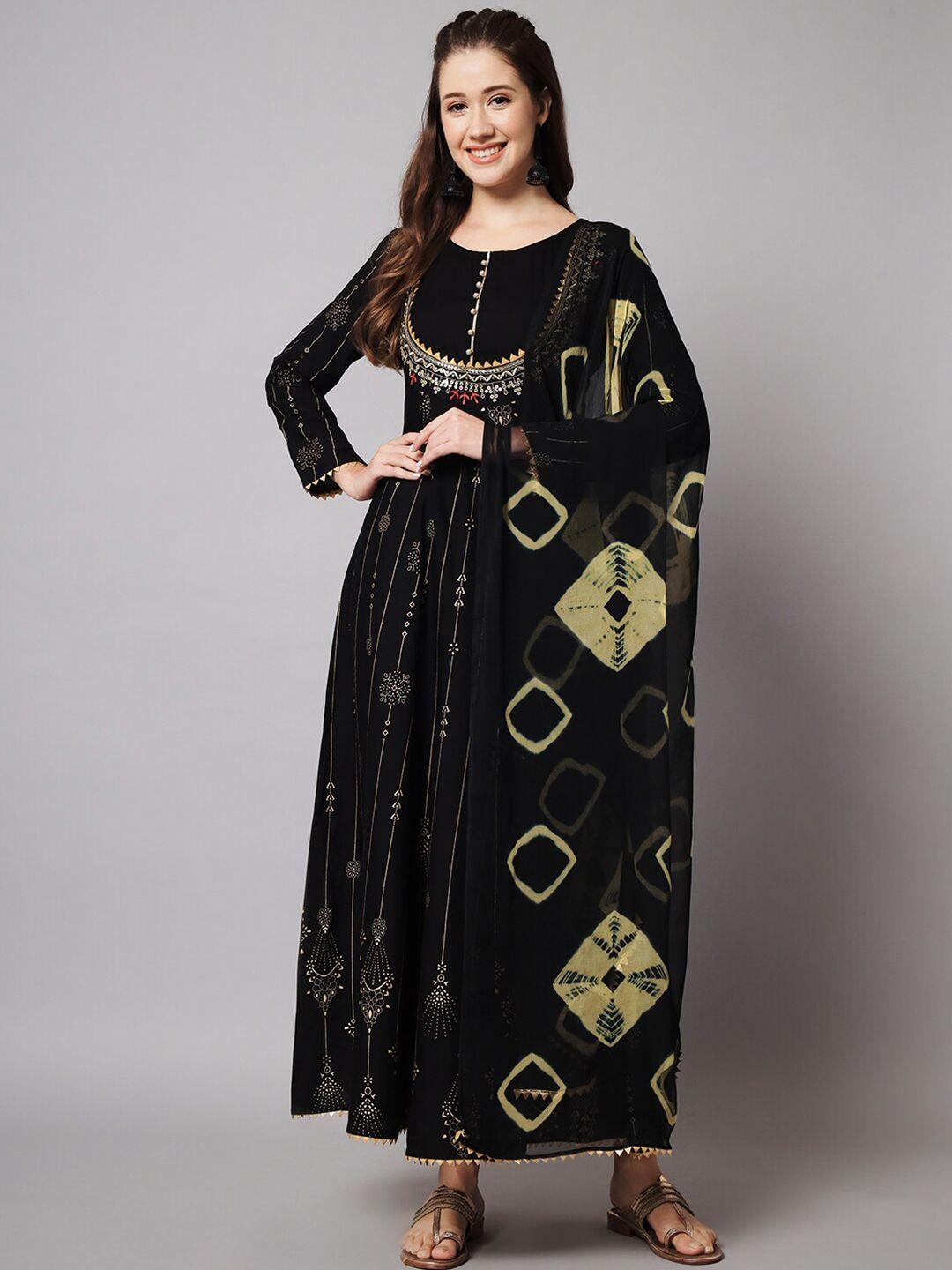 meeranshi-ethnic-motifs-choker-neck-maxi-dress