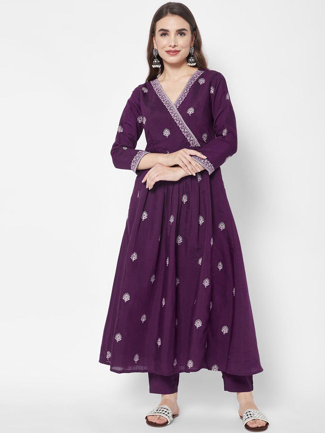 heeposh-embroidered-angrakha-thread-work-chanderi-silk-kurta-with-trousers-&-dupatta