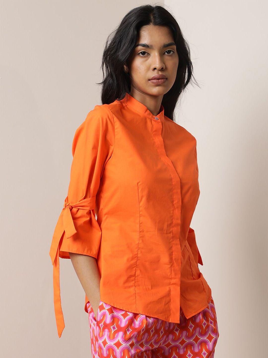 rareism-mandarin-collar-tie-up-detail-cotton-shirt-style-top