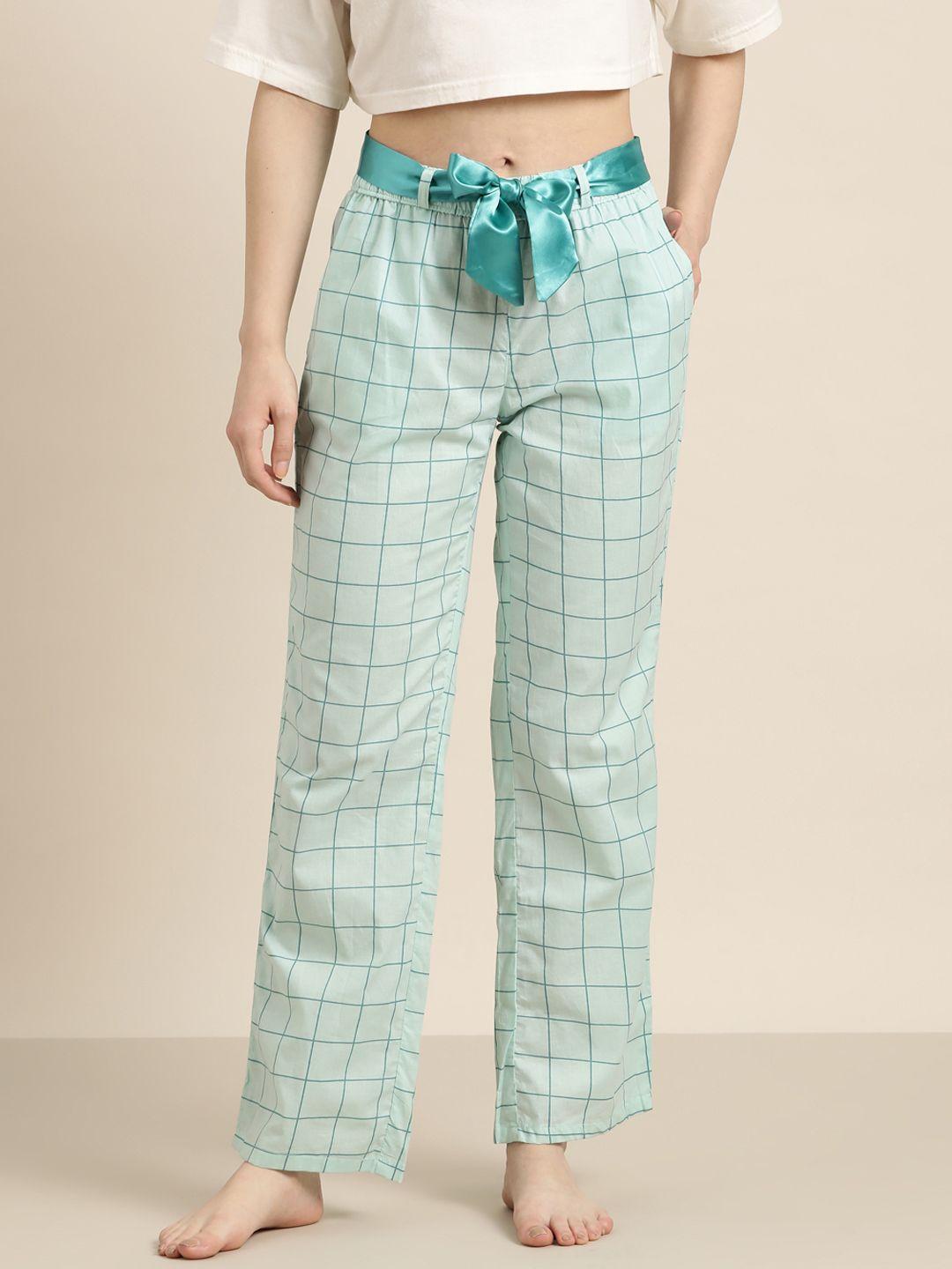 sweet-dreams-women-checked-pure-cotton-straight-lounge-pants