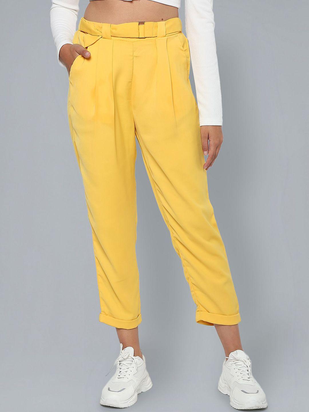 flying-machine-women-pleated-mid-rise-cropped-trousers