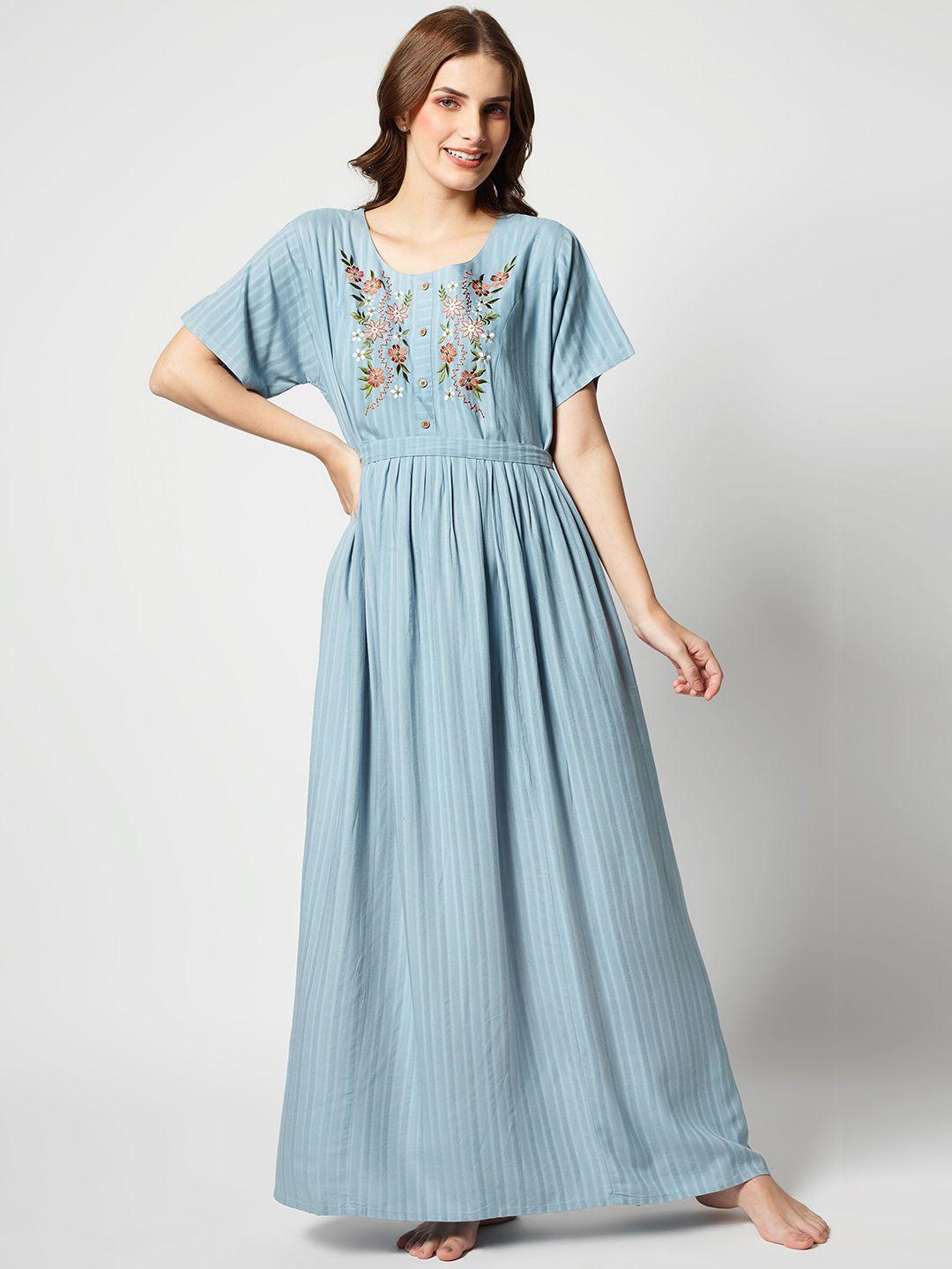 zeyo-floral-embroidered-maxi-nightdress