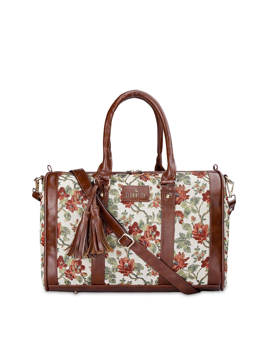 the-clownfish-floral-printed-oversized-structured-handheld-bag-with-tasselled