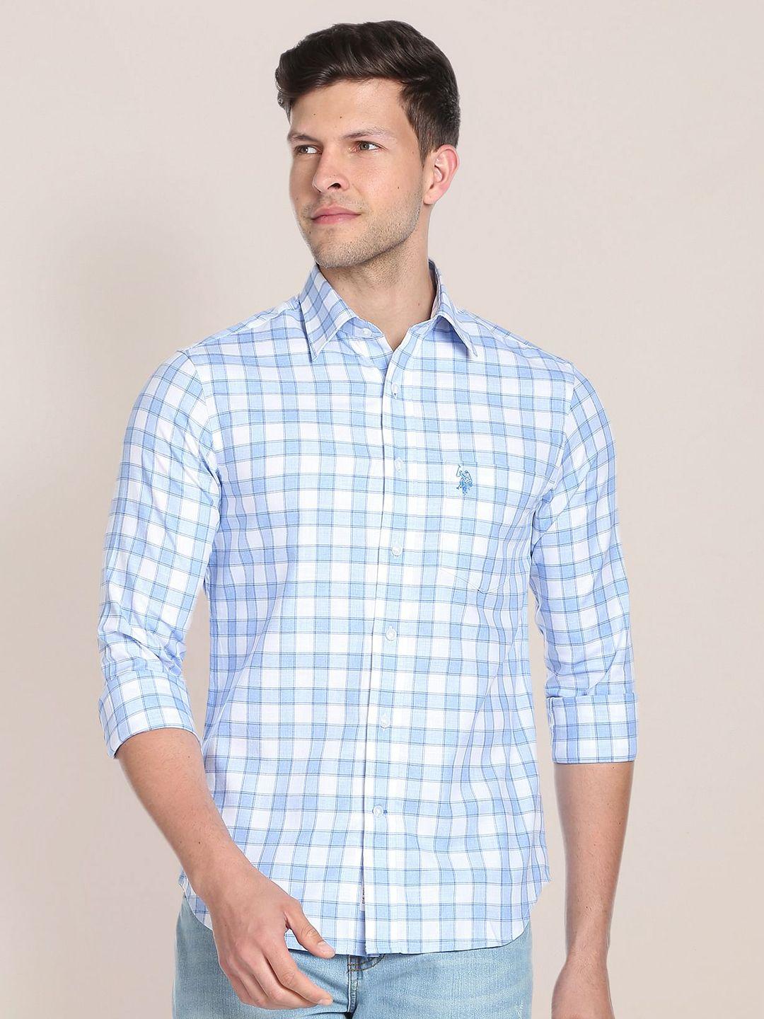 u.s.-polo-assn.-spread-collar-checked-regular-fit-pure-cotton-casual-shirt
