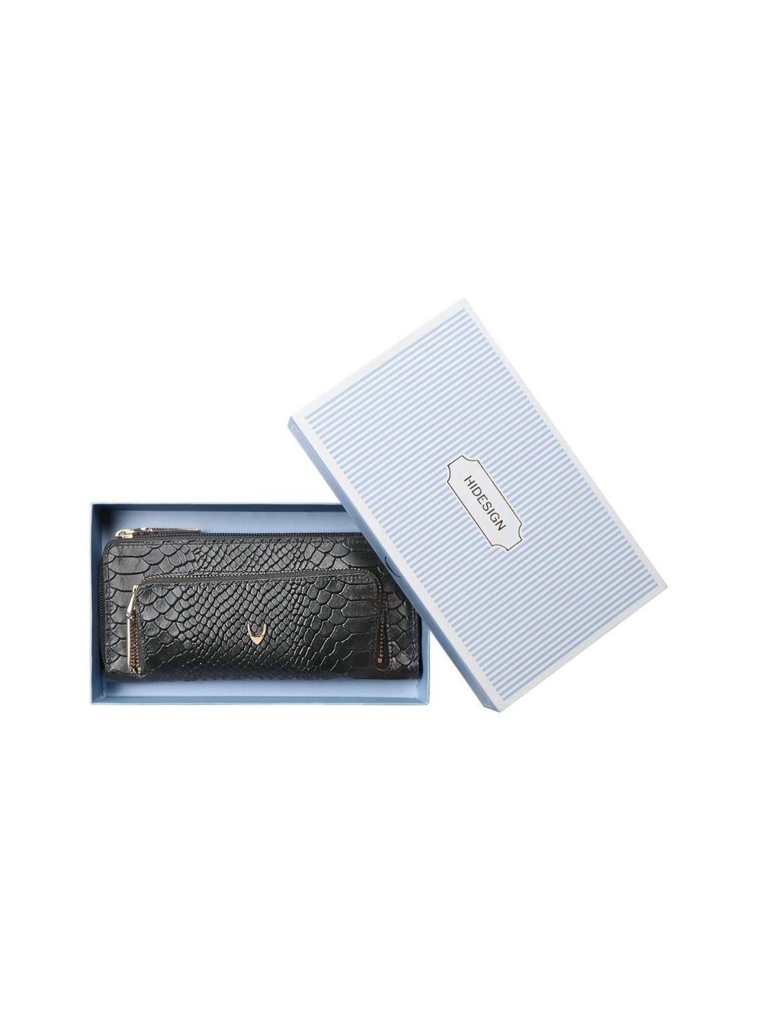 hidesign-animal-textured-zip-around-wallet