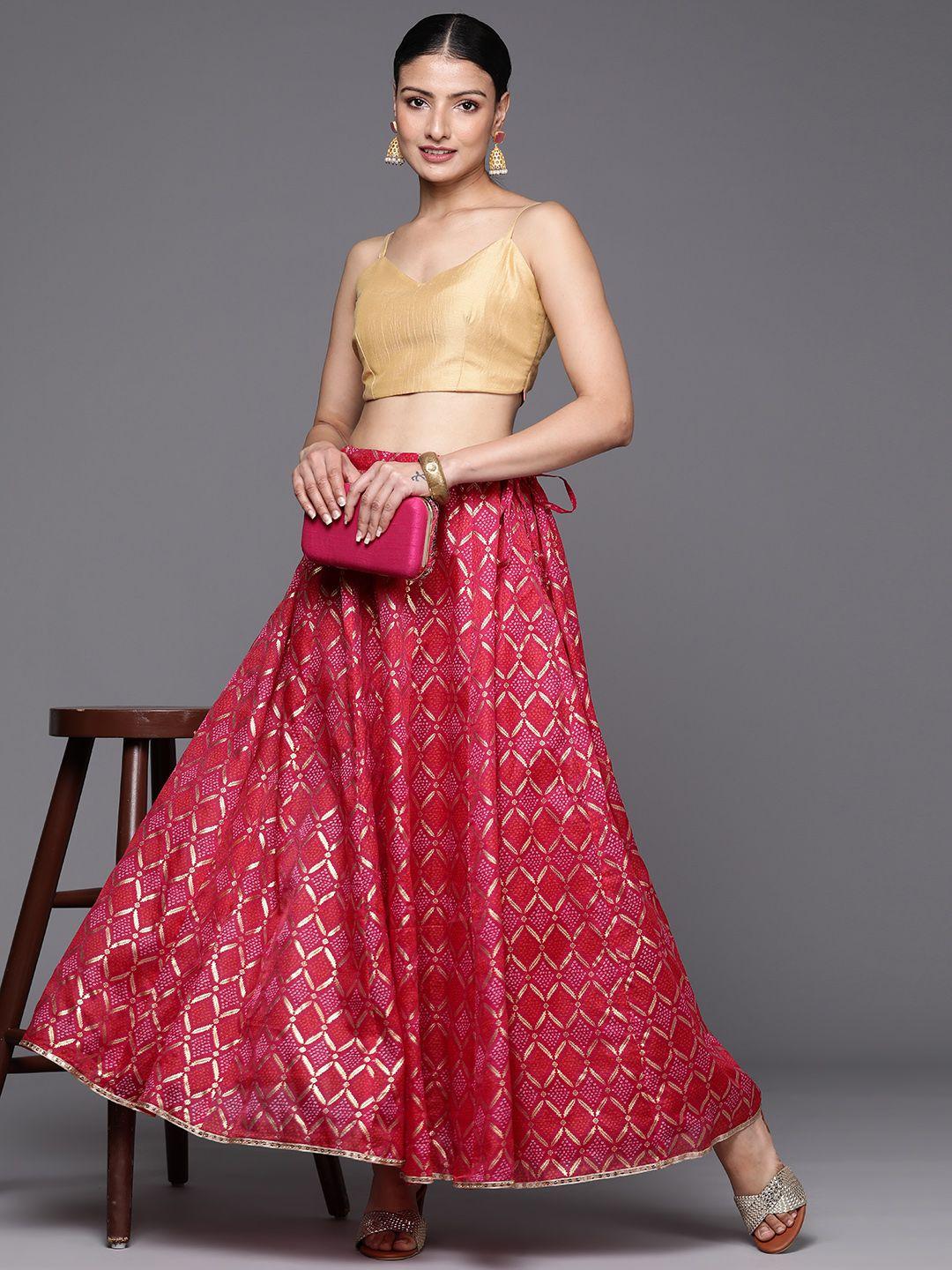 varanga-women-bhandhani-printed-kalidar-skirt-embellished--with-sequin-border