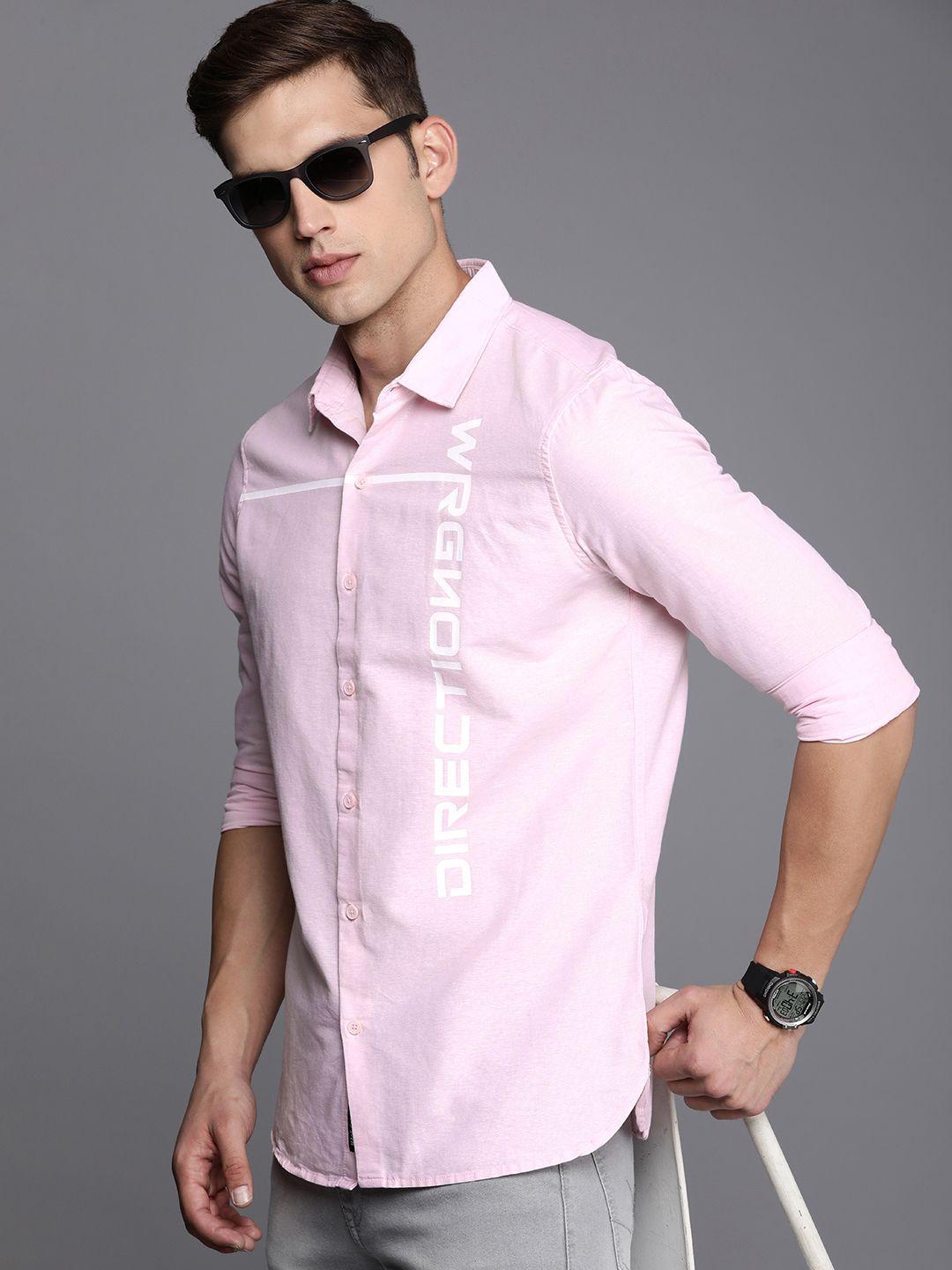 wrogn-slim-fit-printed-pure-cotton-casual-shirt