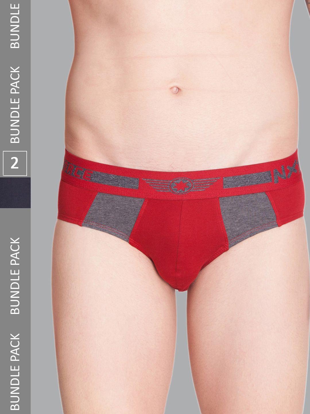 force-nxt-men-pack-of-2-colourblocked-cotton-basic-briefs-mnff-112-r3-navy-red-po2