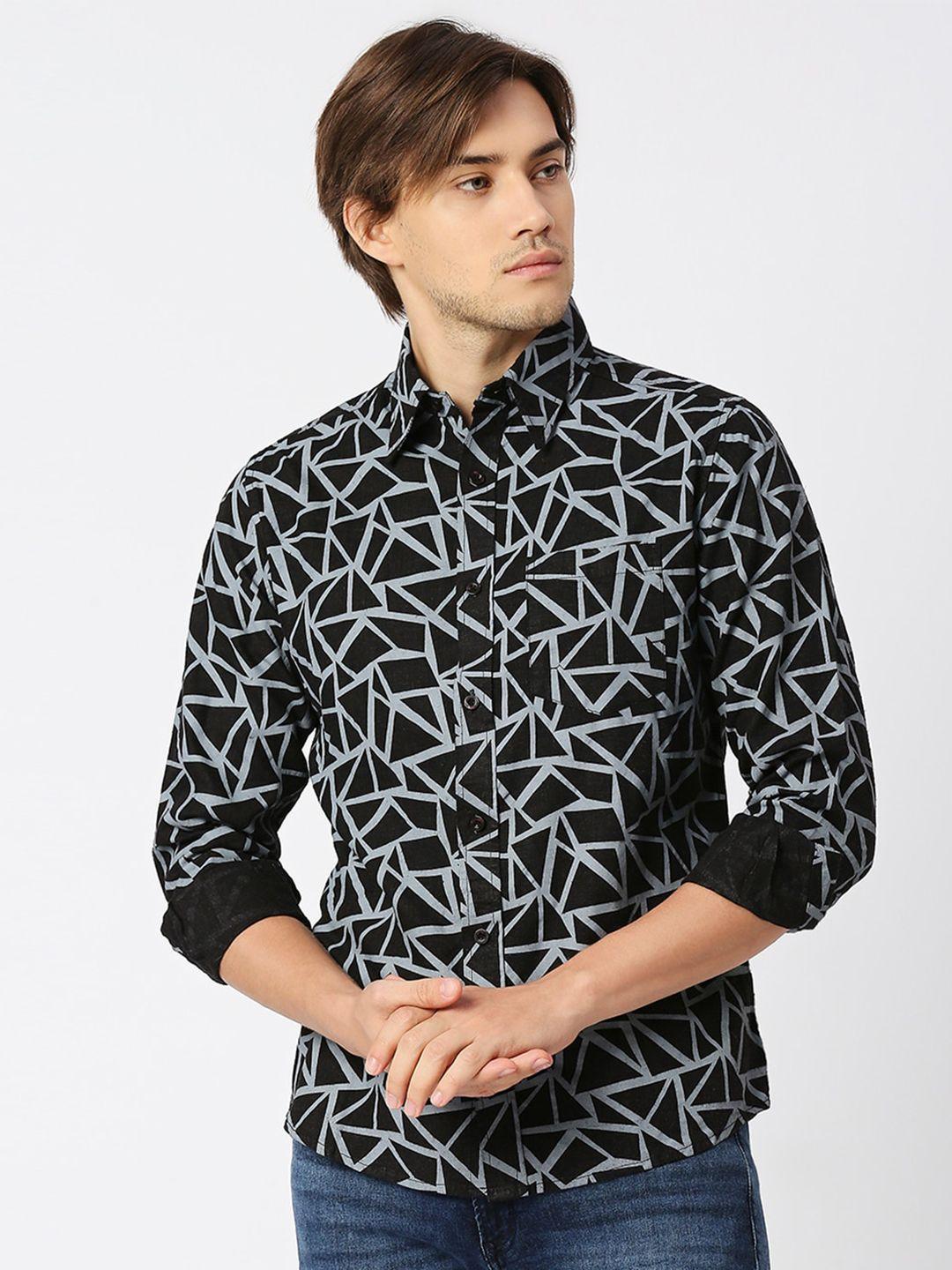 mod-ecru-spread-collar-geometric-printed-hemp-bamboo-casual-shirt