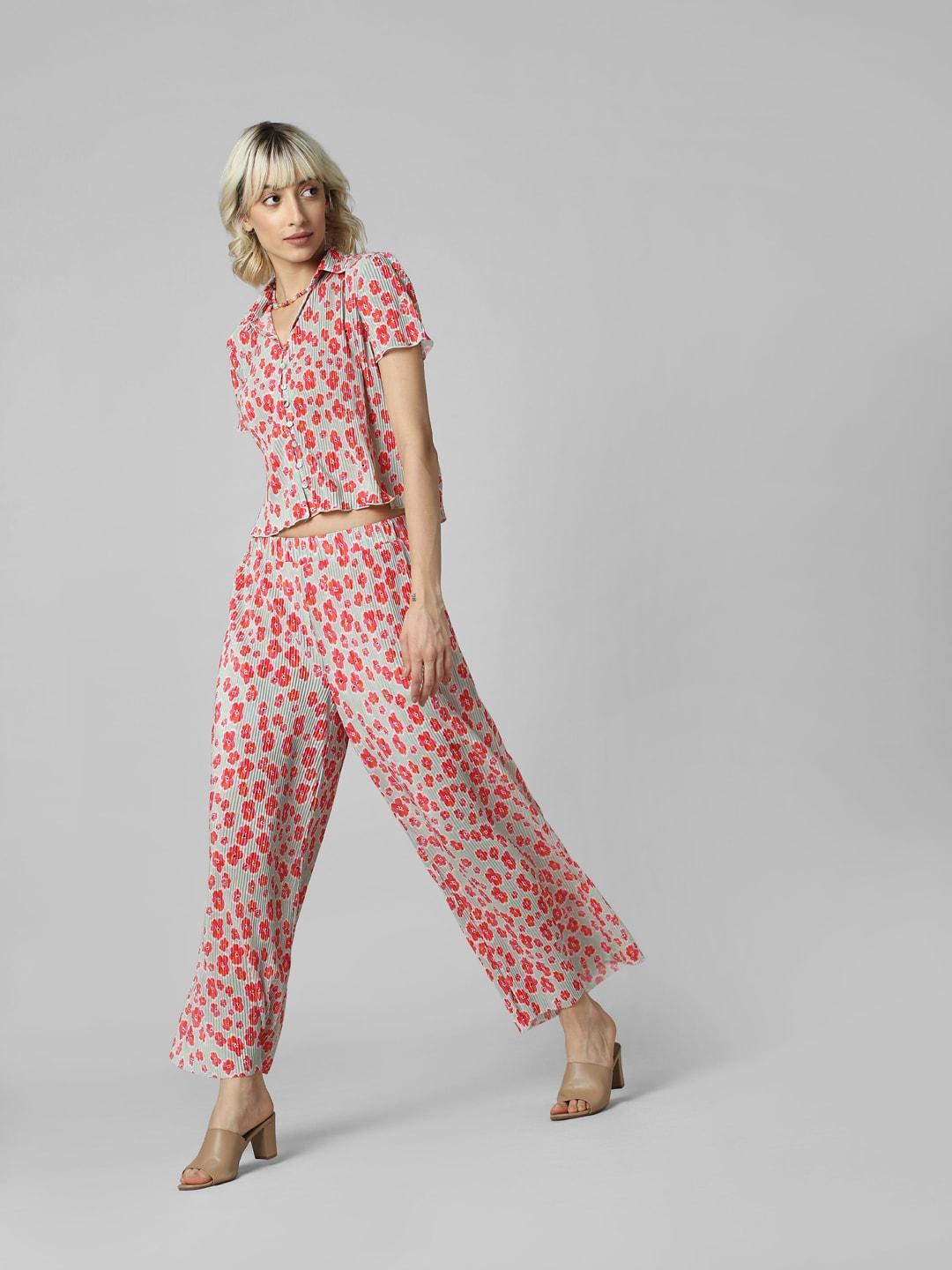 only-women-onlbloom-flower-pliss-loose-fit-high-rise-trousers