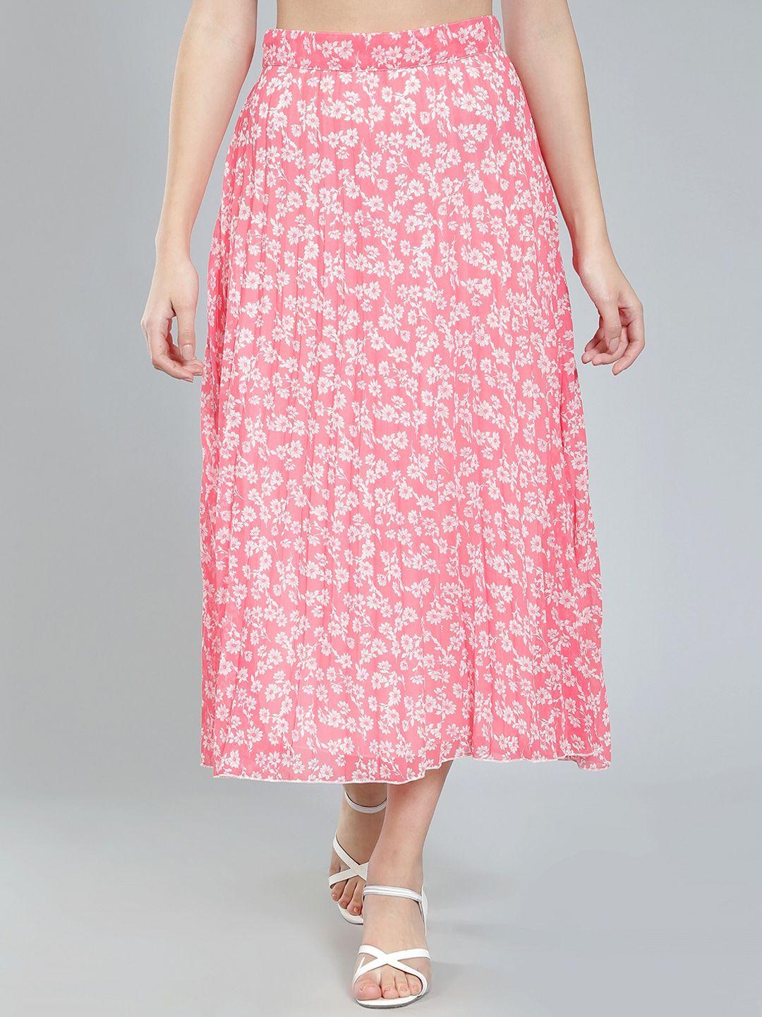 nuevosdamas-floral-printed-georgette-midi-flared-skirt