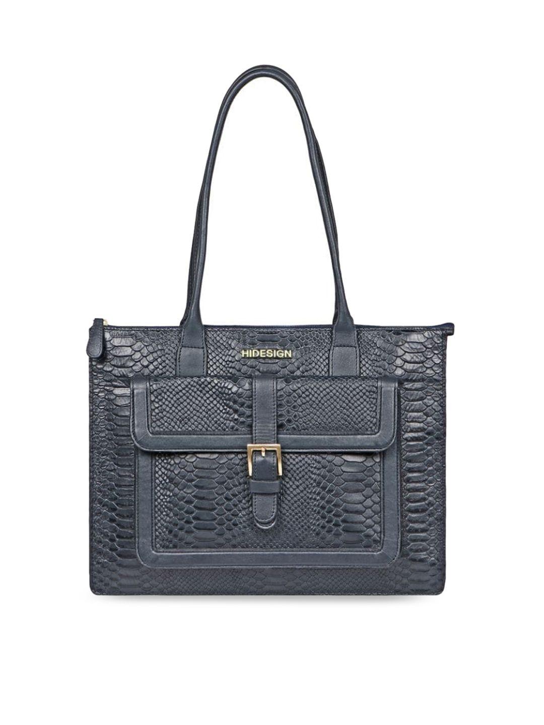 hidesign-women-textured-leather-shoulder-bag-with-buckle-detail