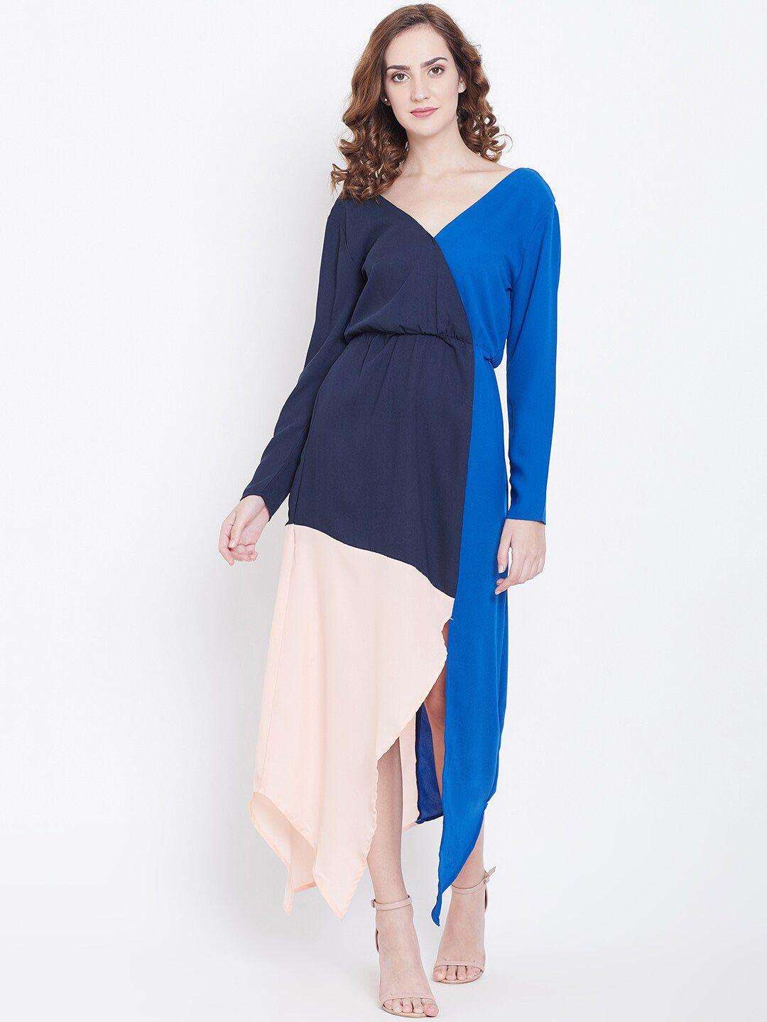 dodo-&-moa-colourblocked-asymmetric-fit-&flare-midi-dress