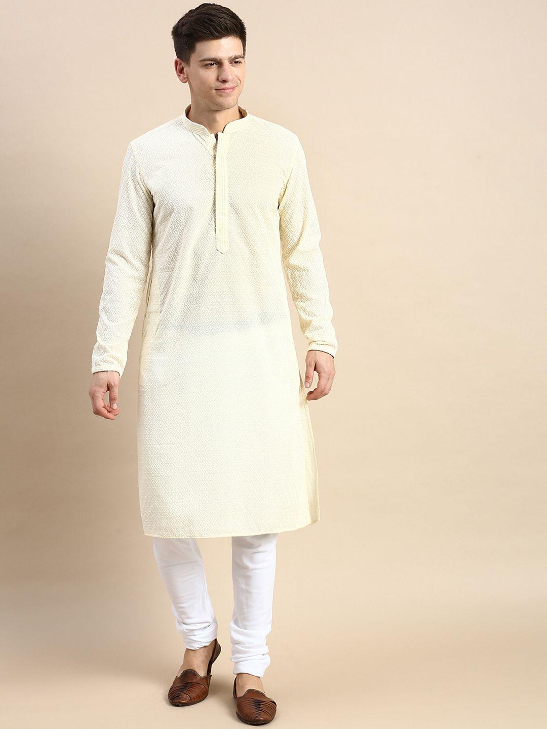 sanwara-ethnic-motifs-embroidered-pure-cotton-kurta-with-pyjamas