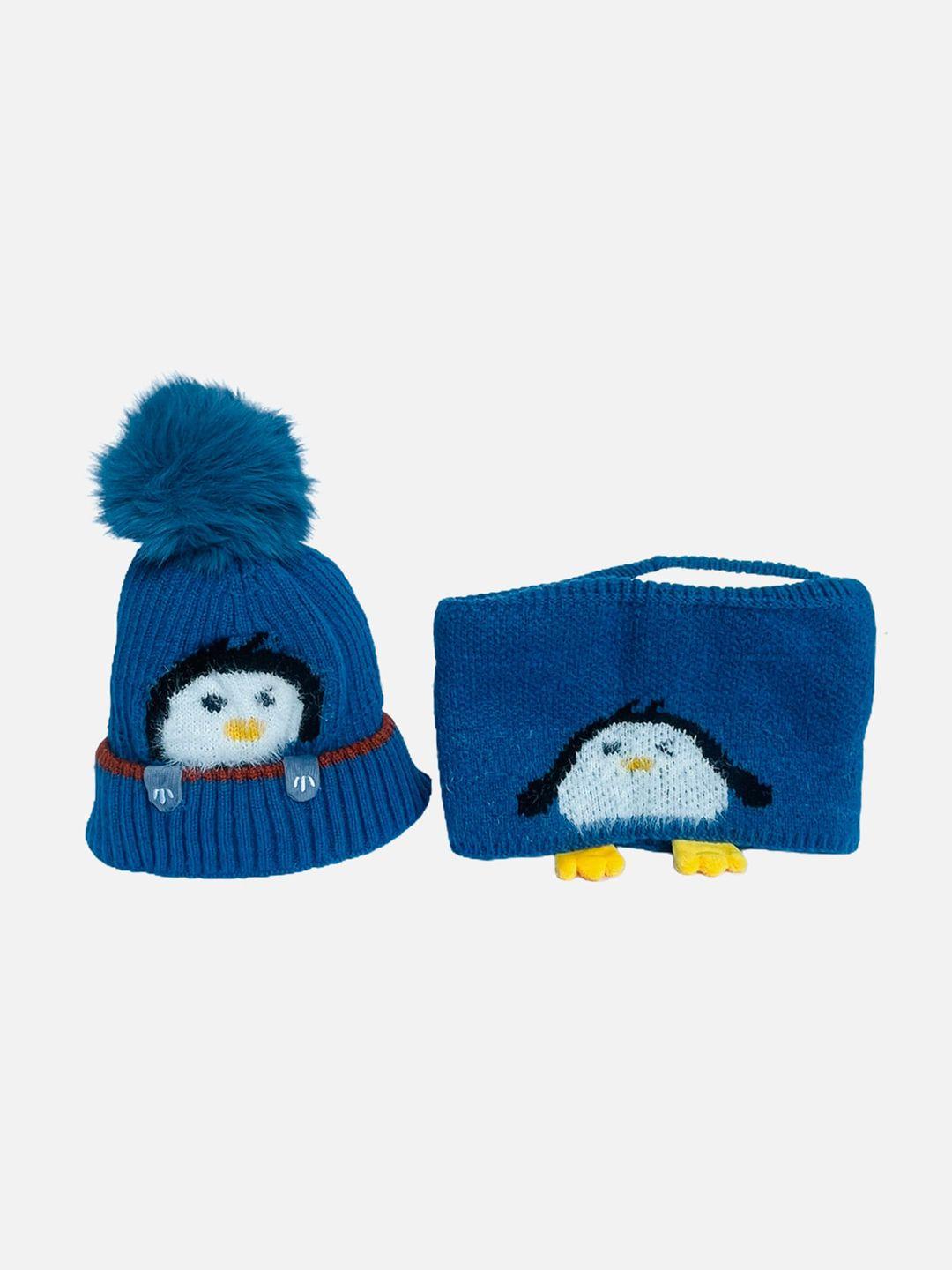 little-surprise-box-llp-infant-penguin-woven-wool-winter-cap-&-muffler-set