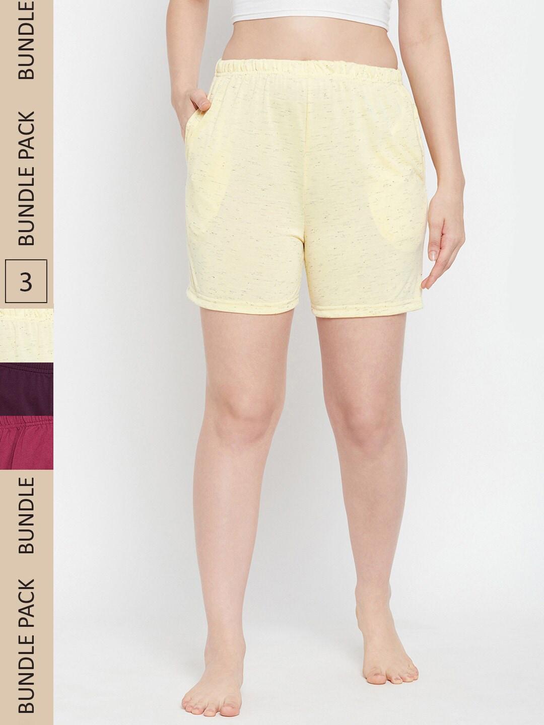 clovia-women-pack-of-3-mid-rise-cotton-lounge-shorts