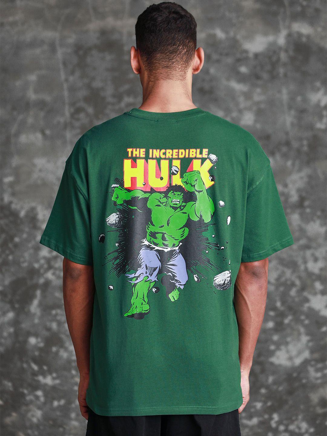 bonkers-corner-hulk-printed-drop-shoulder-sleeves-loose-cotton-t-shirt