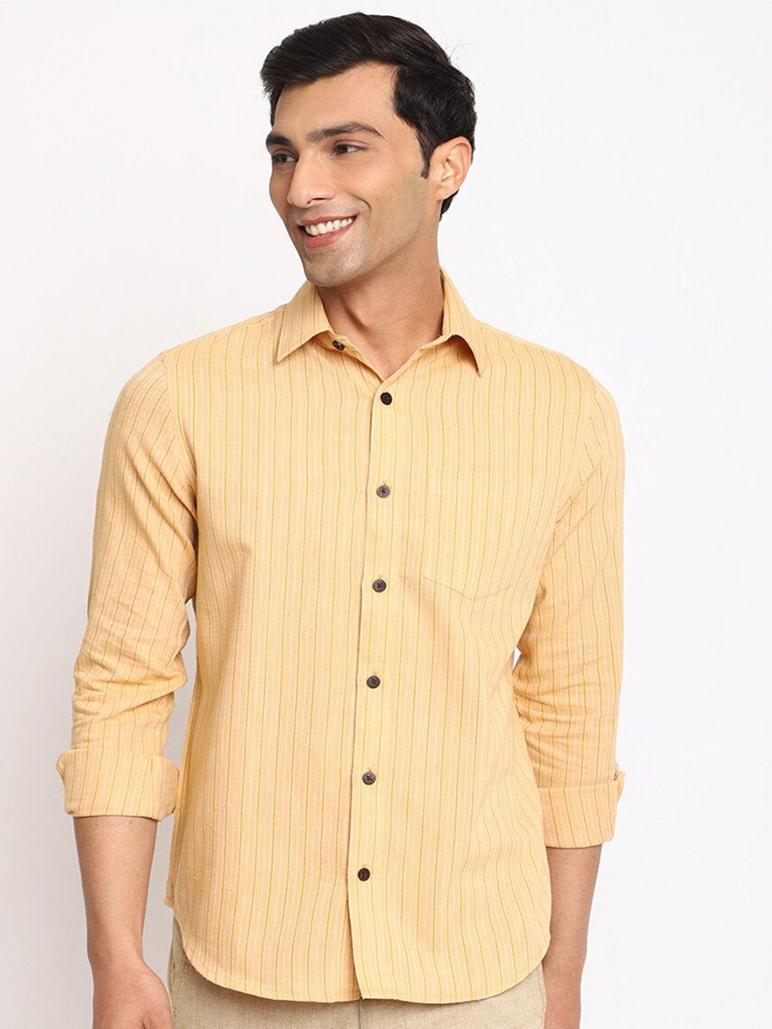 fabindia-striped-slim-fit-cotton-casual-shirt