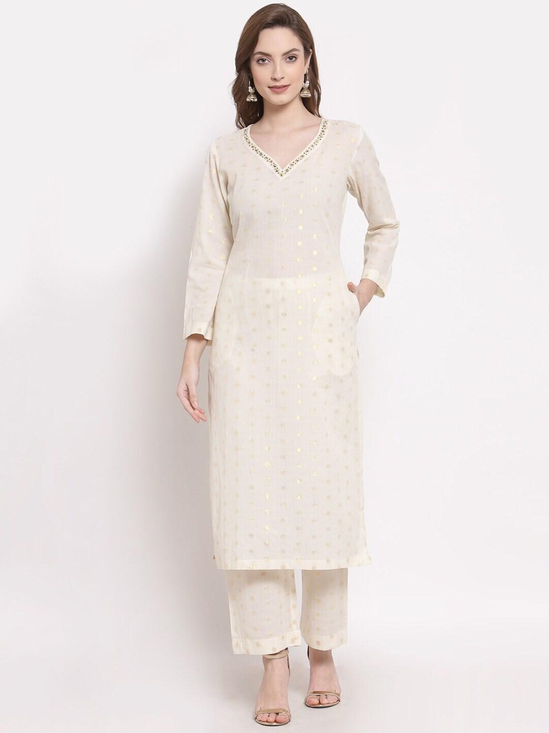 dart-studio-woven-design-beads-and-stones-work-pure-cotton-kurta-with-trousers