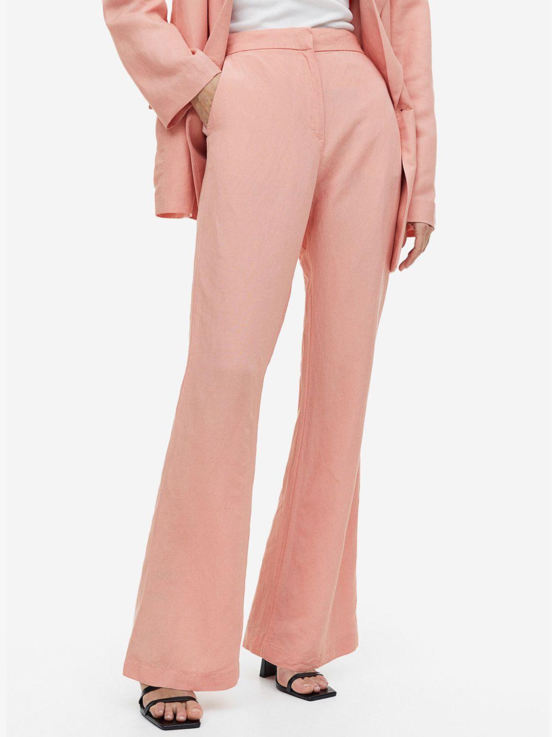 h&m-women-flared-linen-blend-trousers
