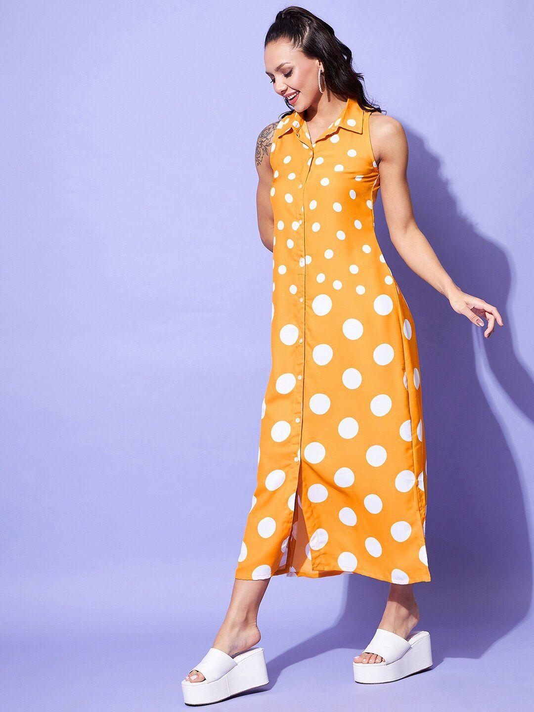 stylestone-polka-dot-printed-shirt-maxi-dress
